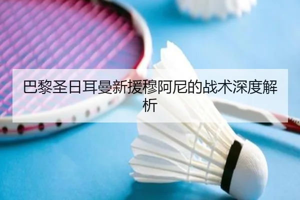 巴黎圣日耳曼新援穆阿尼的战术深度解析